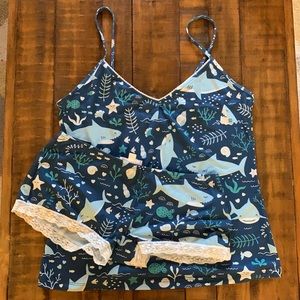 Shark print sleepwear set